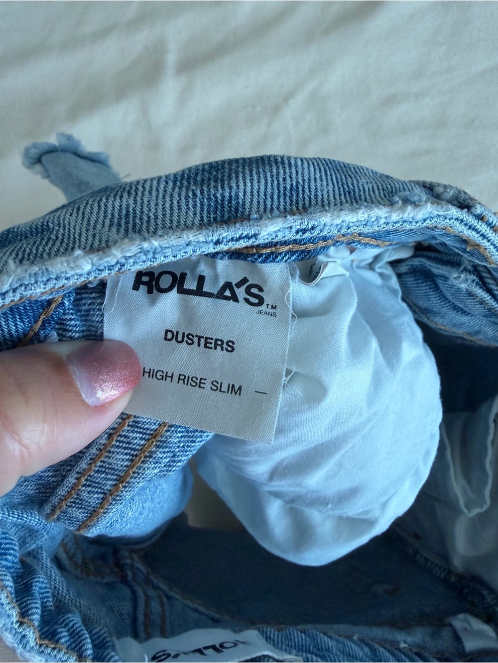 Rolla’s High Rise Dusters Destroyed Light Wash Denim Cutoff Shorts - Picture 6 of 7